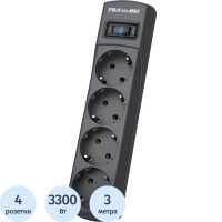 Сетевой фильтр PILOT m MAX (4/3м/16А/150Дж/темн.серый)