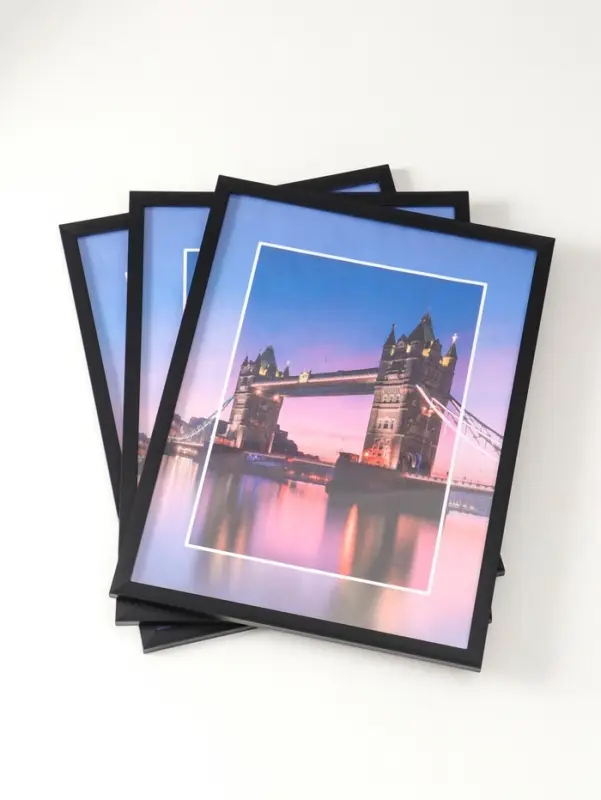 Фоторамка для фото " Lumo" 30х40 см,  набор 3 шт, (пластиковый экран), чёрный