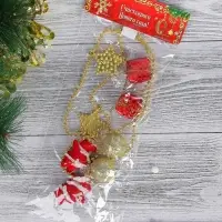 Бусы на ёлку &laquo;Звёзды, шарики, подарки&raquo;, 90 см, красно - золотистые