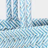 Сумка плетёная, 30&times;15&times;35 см, пластик, бело-голубая