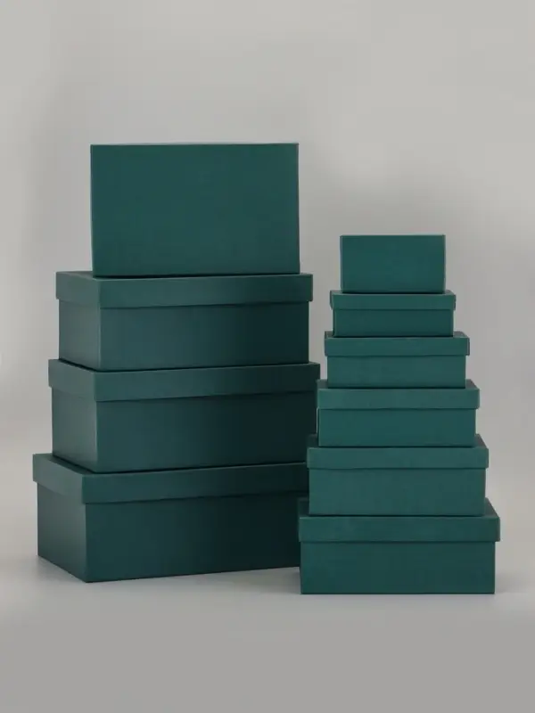 Набор подарочных коробок 10 в 1 &laquo;Темно-зеленый&raquo; 30&times;19&times;12 - 12&times;6.5&times;4 см