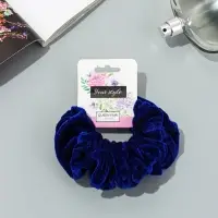 Резинка для волос «Орбита», джемма бархат, 10 см, синяя