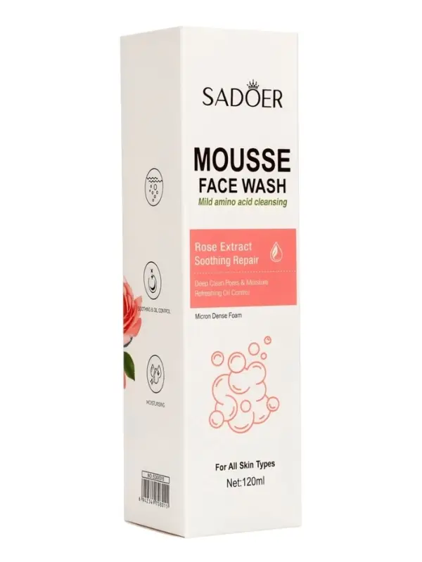 Пенка для умывания  с щеточкой с экстрактом розы, 120 мл