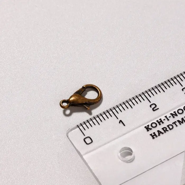 Замок карабин СМ-536, (набор 10 шт.), 12×7 мм, цвет чернёной медный