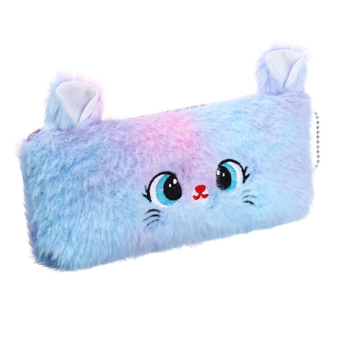 Пенал школьный меховой на молнии Calligrata Пенал школьный меховой на молнии Calligrata "Мышка", микс