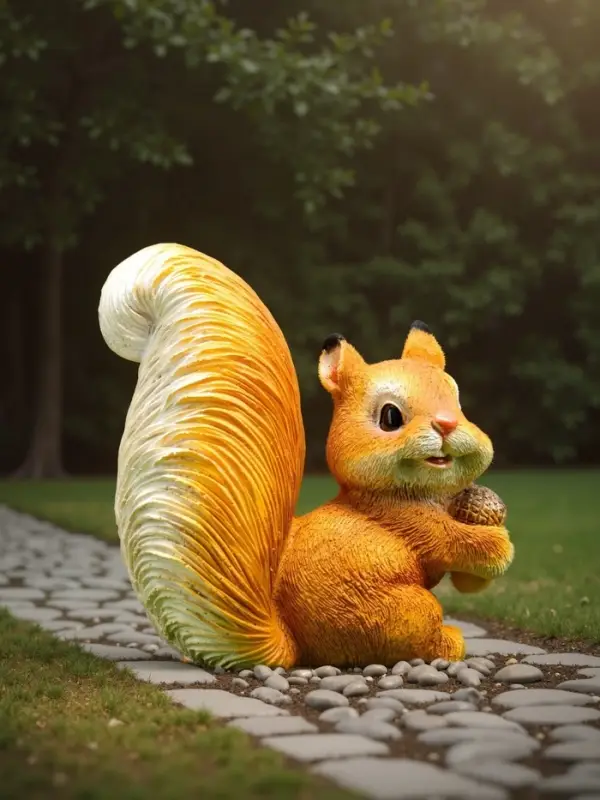 Садовая фигура из полистоуна &laquo;Белка c жёлудем&raquo;, 14&times;9&times;13 см