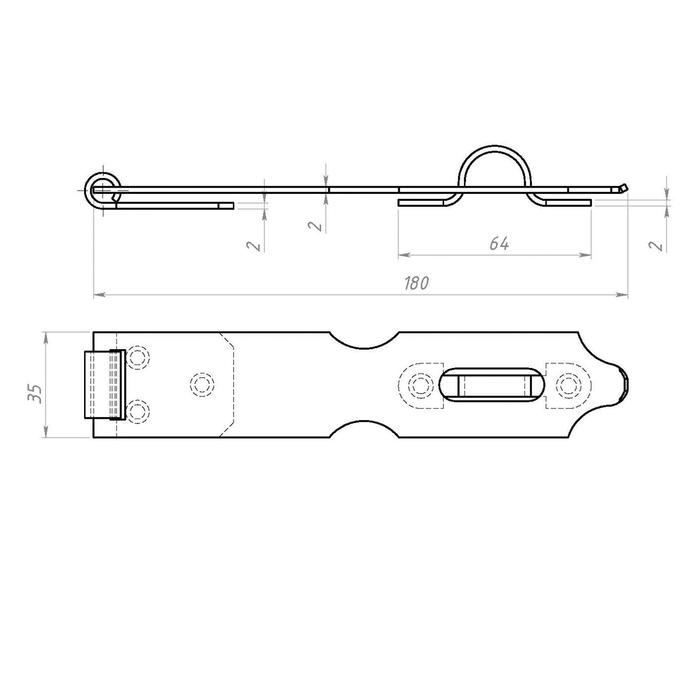 Накладка дверная НДА, 180 мм, без покрытия Накладка дверная НДА, 180 мм, без покрытия