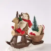 Фигурка новогодняя &laquo;Ёжики - зимние катания&raquo;, 7 см, полистоун