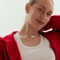 Кулон на цепочке &laquo;Круассан воздушный&raquo;, белый в золоте, L=35 см + удлинитель