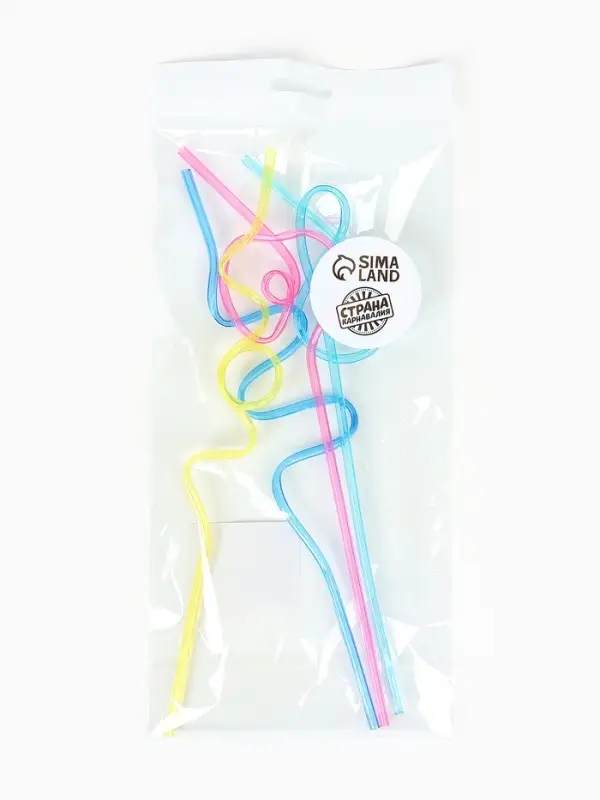 Трубочки для коктейля &laquo;Завитушка&raquo;, набор 4 шт., МИКС
