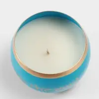 Свеча в чаше Yoga heal the soul, 200 г, 8.5&times;7 см, соевый воск, голубая