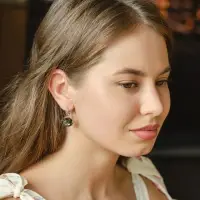 Серьги со стразами &laquo;Яркая классика&raquo;, серые в серебре, d=1.6 см