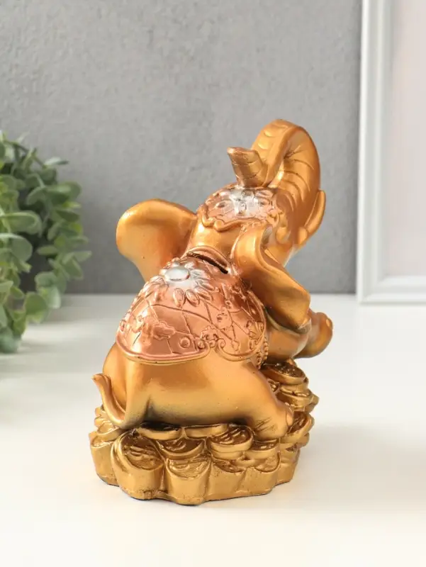 Копилка для денег &laquo;Слон на деньгах&raquo;, гипс, 21&times;20&times;16 см