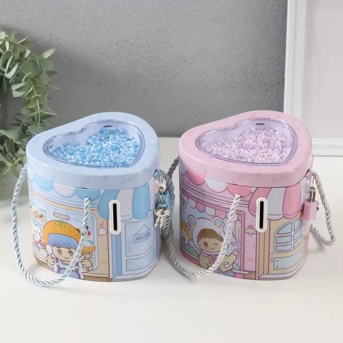 Копилка для денег с замком и ключом &laquo;Сладости&raquo;, металл, 13&times;12.5&times;12 см, МИКС