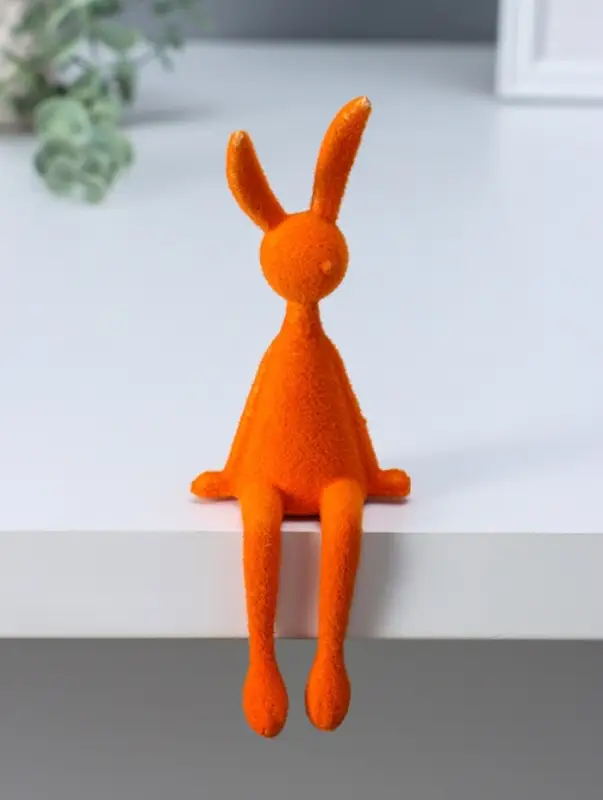 Сувенир пластик на полку "Зайчик" оранж 5х5,5х15 см