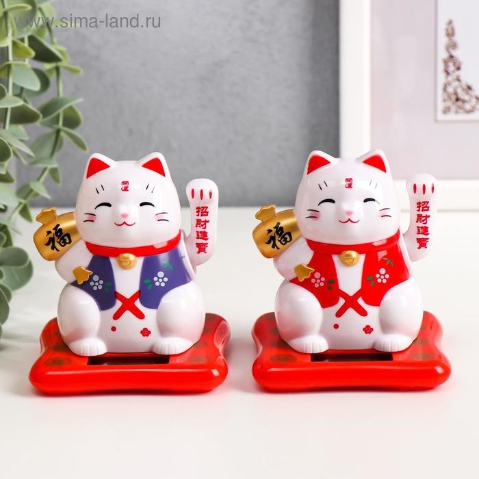 Маятник пластик от солнечной батареи Маятник пластик от солнечной батареи "Кот Манэки-нэко в жилетке" МИКС 9х7,5х7 см