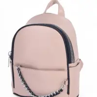 Рюкзак-мини женский на молнии, с карманом, размер 21&times;12&times;27 см, бежевый
