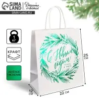 Пакет подарочный новогодний крафтовый «Тепла и уюта», 22 х 25 х 12 см Пакет подарочный новогодний крафтовый «Тепла и уюта», 22 х 25 х 12 см