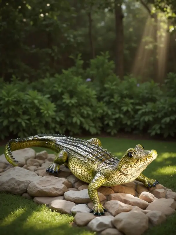 Садовая фигура из полистоуна &laquo;Кайман&raquo;, 12.5&times;34&times;18 см
