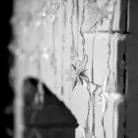 Гирлянда &laquo;Бахрома&raquo; 1.8&times;0.5 м с насадками &laquo;Звёзды&raquo;, IP20, прозрачная нить, 48 LED, свечение мульти (RG/RB), мигание, 220 В