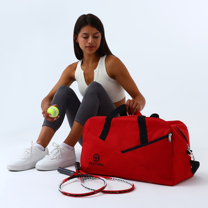 Сумка дорожная женская на молнии TEXTURA, большой размер, цвет красный Сумка дорожная женская на молнии TEXTURA, большой размер, цвет красный