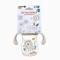 Бутылочка для кормления Крошка Я Baby time collection, широкое горло, от 6 мес., 240 мл, бежевый