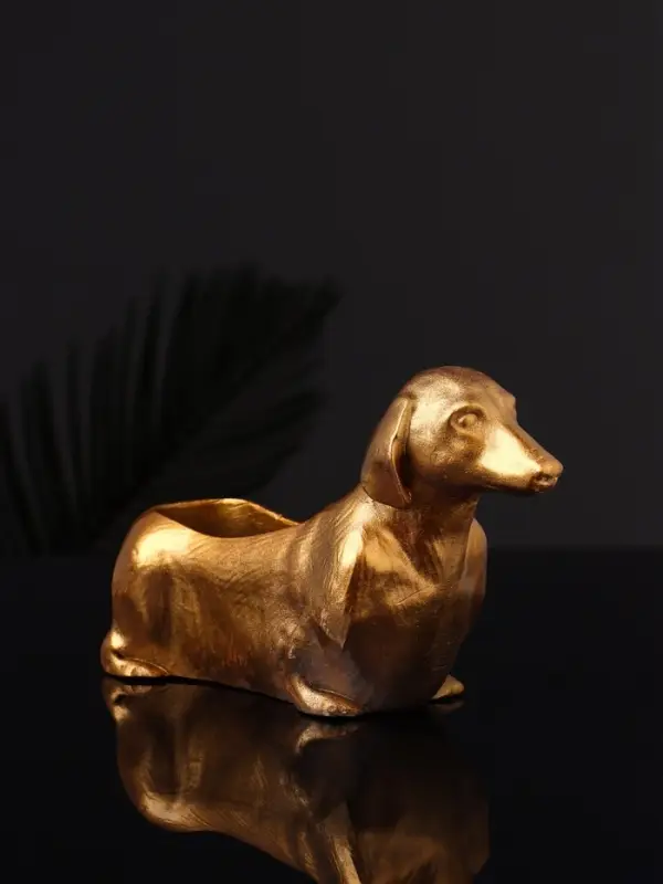 Подставка для мелочей "Такса" 16х10х6 см, бронза