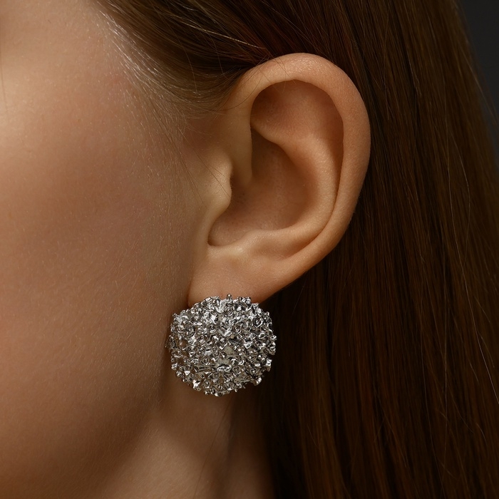 Серьги металл «Карибы» круг, цвет серебро Серьги металл «Карибы» круг, цвет серебро