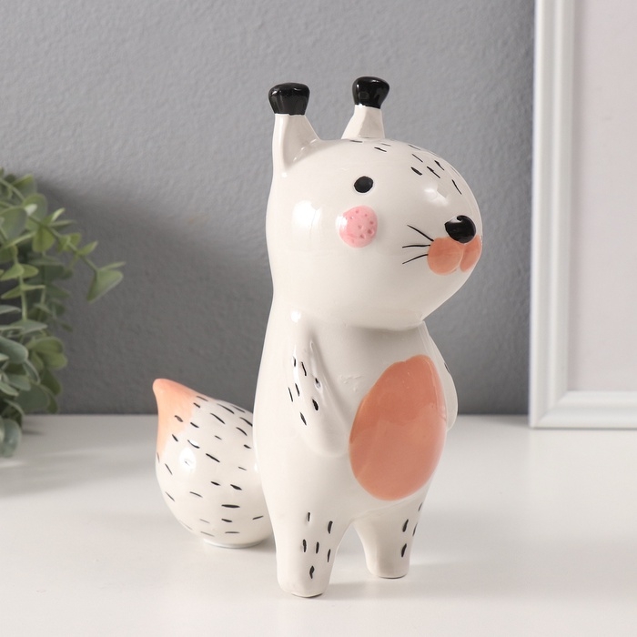 Копилка керамика  Копилка керамика "Белая белочка" 17,2х7,8х19,5 см