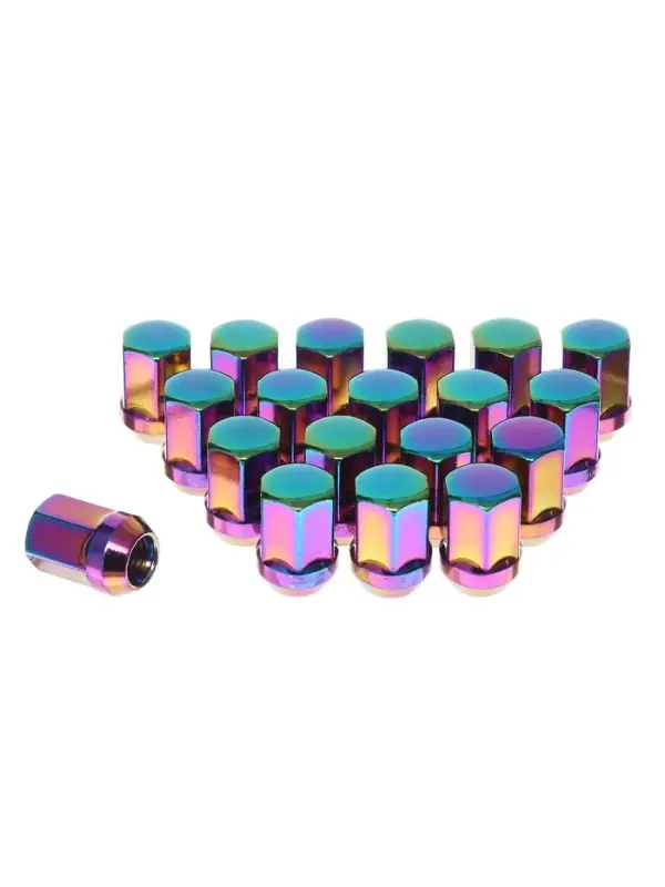 Гайка колесная M12&times;1.5, высота 35 мм, ключ 19 мм, радужный титан, фасовка 20 шт.