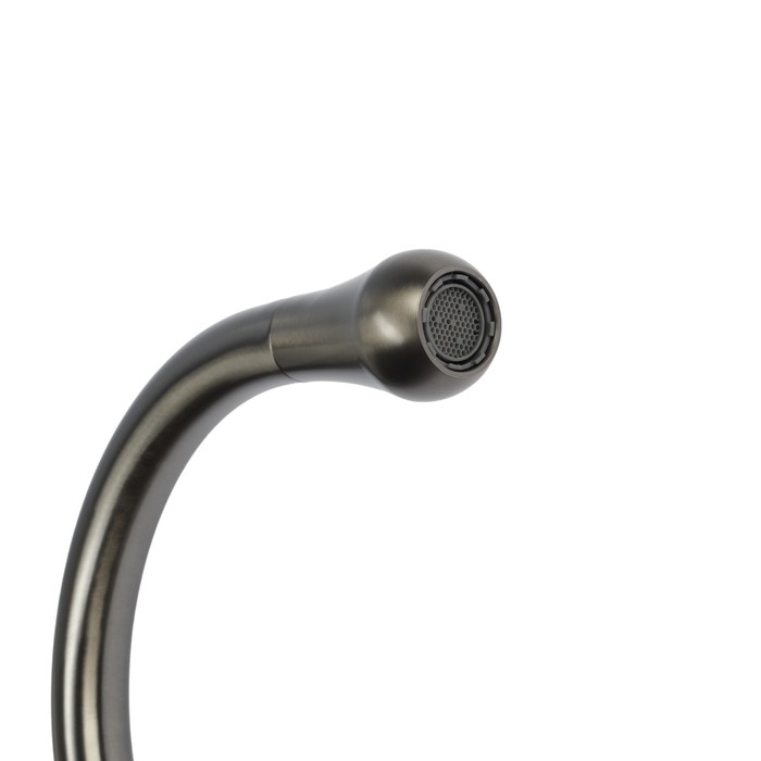 Смеситель для кухни ZEIN Z3740, Смеситель для кухни ZEIN Z3740, "капелька", однорычажный, высота излива 13 см, графит