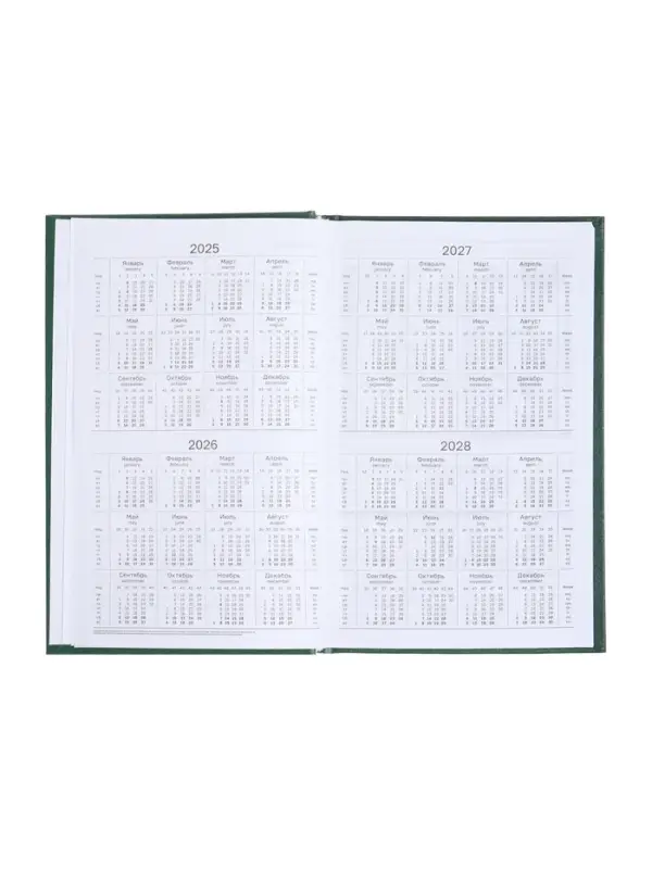 Ежедневник недатир А5 160л бумвинил, зеленый