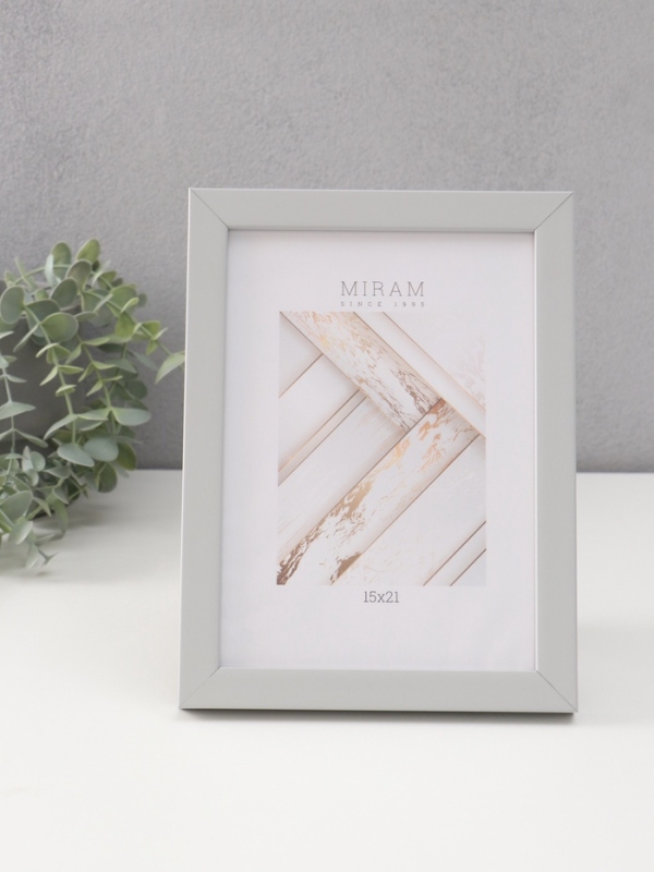 Фоторамка пластик Фоторамка пластик "МИРАМ" 15х21 св. серый