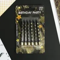 Свечи для торта Birthday party, 6 шт., 9&times;0.8 см