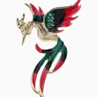 Брошь &laquo;Феникс&raquo; , цветная в золоте