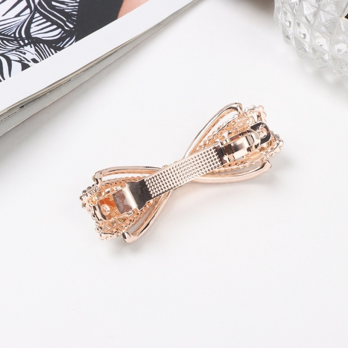 Заколка-автомат для волос "Патриция элит" бант, 6,5 см, золото