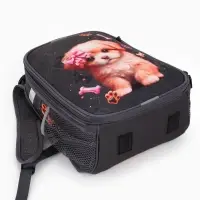 Рюкзак школьный для девочки &laquo;Щенок&raquo;, Stavia, эргономичная спинка, 30&times;16&times;38 см, серый