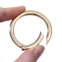 Кольцо-карабин плоский, d=38/48 мм, толщина - 5 мм, 5 шт., цвет золотой