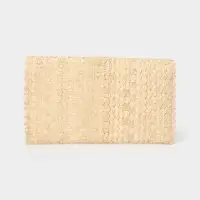 Сумка клатч плетёная из пальмового листа, 28&times;16&times;2 см, бежевая