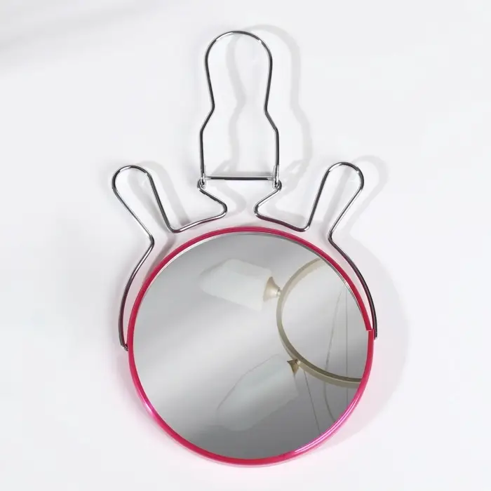 Зеркало настольное, с увеличением х2, круглое, настенное, двустороннее, 13.5&times;15 см, (d=11.5 см), МИКС