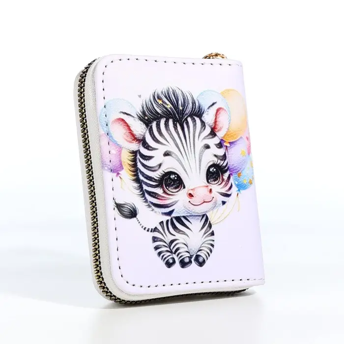 Кошелёк на молнии &laquo;Зебра&raquo;, белый