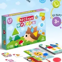 Настольная игра &laquo;Весёлые фигуры&raquo;, развивающая, 55 карт, 3+