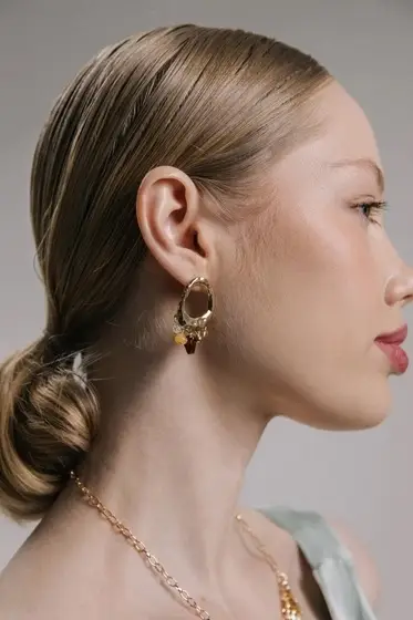 Серьги акрил &laquo;Стиль&raquo;, галтовка, коричневые в золоте