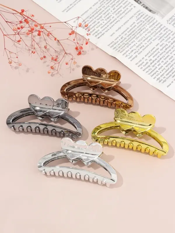 Краб для волос &laquo;Пеги&raquo; дуэт сердец, 13&times;5.5 см, микс