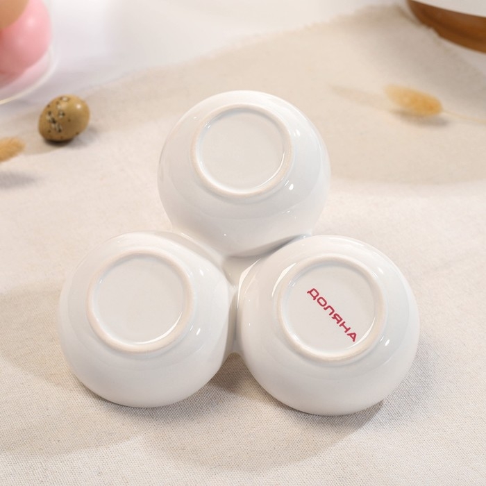 Менажница 3 ячейки Доляна «Зайка в золотом», 16,5×9 см, цвет белый Менажница 3 ячейки Доляна «Зайка в золотом», 16,5×9 см, цвет белый