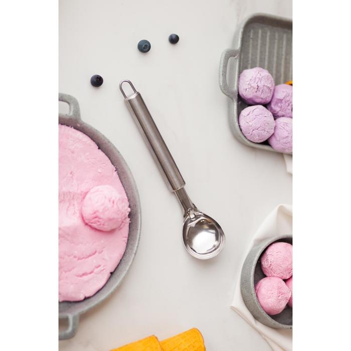 Ложка для мороженого Доляна «Металлик», 21 см, цвет серебристый Ложка для мороженого Доляна «Металлик», 21 см, цвет серебристый