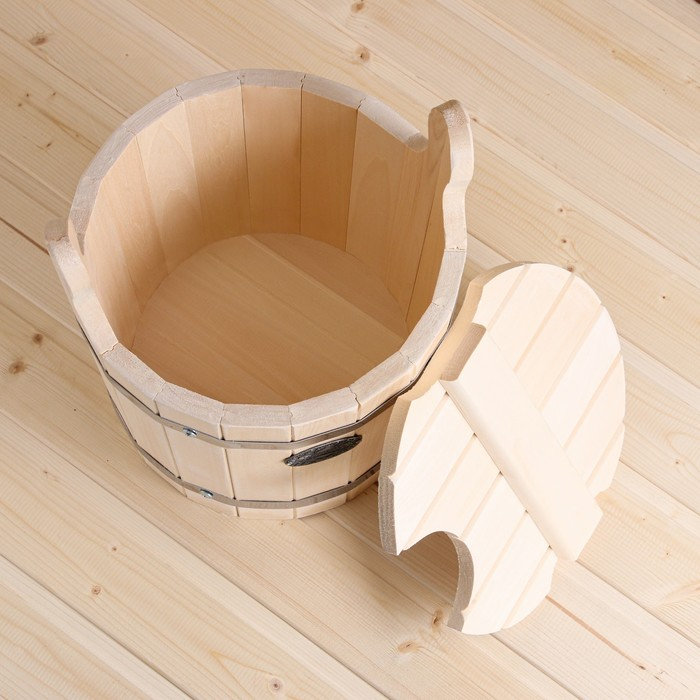 Запарник-ведро из липы, 9 л, с крышкой,  Запарник-ведро из липы, 9 л, с крышкой, "Добропаровъ"