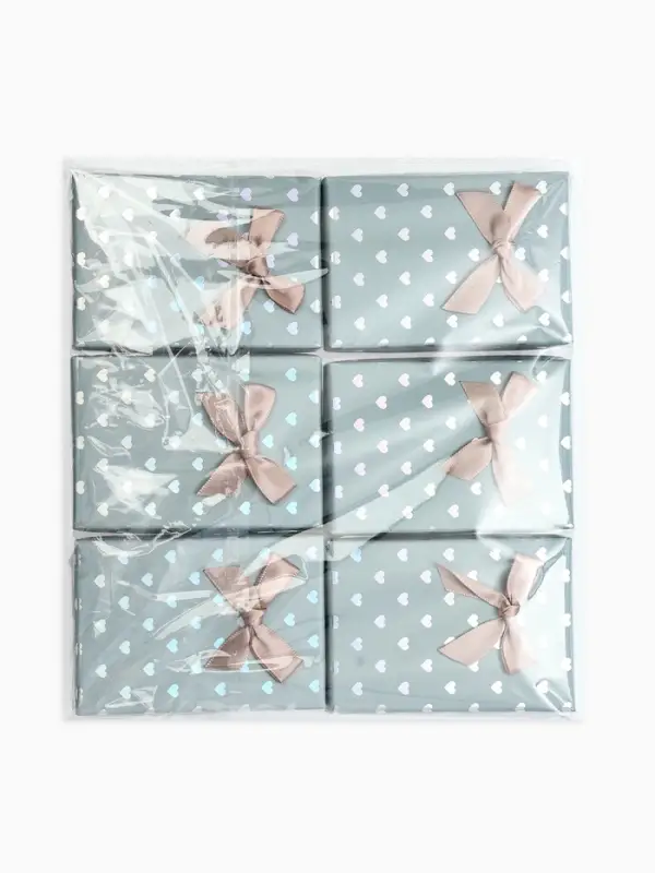 Набор подарочных коробочек 6 шт. под набор &laquo;Сердечки&raquo;, 7&times;9.5, цвет серый (7528512)