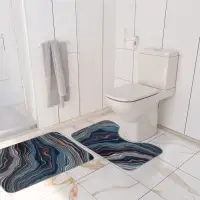 Коврики для ванной и туалета Доляна &laquo;Каменная лагуна&raquo;, 2 шт., 50&times;80 см, 50&times;40 см