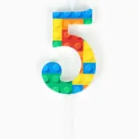 Свеча для торта "Лего" цифра 5